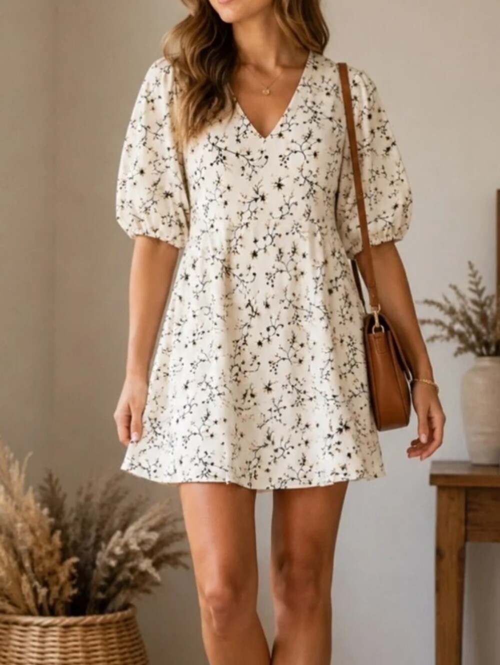 Universal Thread White Cotton Blend Dress Pockets